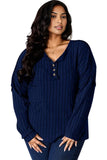 Basic Bae Full Size Ribbed Half Button Long Sleeve T-Shirt