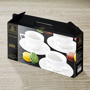 Fine Porcelain 3 Oz | 90 Ml Coffee Cup & Saucer Set