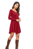 Round Neck Long Sleeve Mini Dress