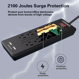 8 AC Outlets and 2 USB Charging Ports Power Strip