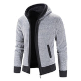 Mens Hooded Knitted Outwears Casual Zipper Cardigan Coat