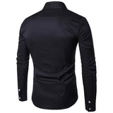 Mens Casual Shirts Long Sleeves Slim Fit Business Casual Cotton Solid Button Down Shirts