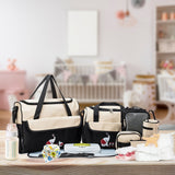 11Pcs Baby Nappy Diaper Bags Set for Mom Dad Mummy Shoulder Bags Multifunctional Diaper Handbags with Food Bag Bottle Bag Diaper Pad Burp Cloth 2 Hook Straps