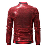 Mens Stylish Gold Sequined Jacket Prom Coats