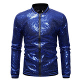 Mens Stylish Gold Sequined Jacket Prom Coats