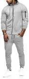 Mens 2 Piece Tracksuit Zipper Hoodie Pants Athletic Tracksuits Casual Hooded Outdoor Sport Suits