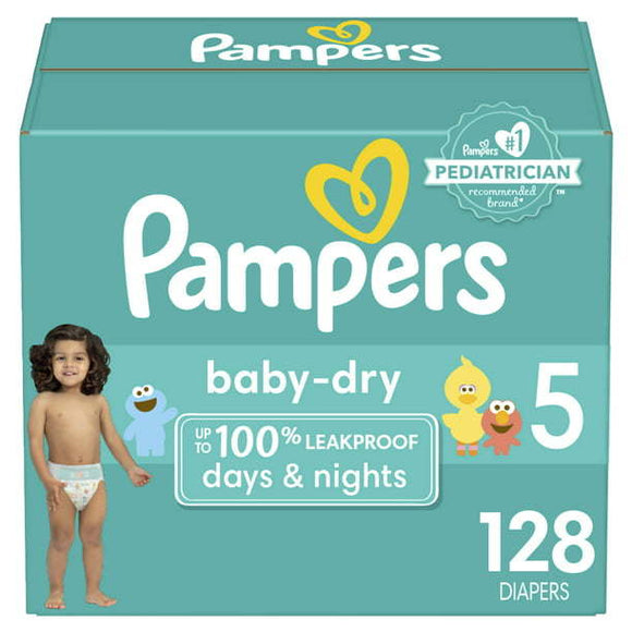 Pampers Baby-Dry Diapers Size 5, 128 Count