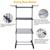 Clothes Drying Rack Rolling Collapsible Laundry Dryer Hanger Stand Rail Shelve Wardrobe Clothing Drying Racks