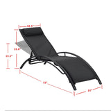 (Only for Pickup)Reclining Sun Lounger Set (Set of 2)