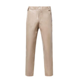 Mens Leather Pants Night Club Metallic Pants/Straight Leg Trousers