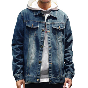 Mens Blue Denim Jacket Regular Fit Cotton Trucker Coat