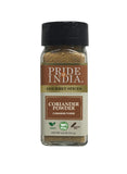 Pride of India – Coriander Seed Ground – Authentic Indian Spice – Freshly Packed Gourmet Spice – Must Ingredient in Indian & Middle Eastern Cuisines – Easy to Use – 2.6 oz. Small Dual Sifter Jar