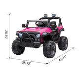 12V Electric Motorized Off-Road Vehicle, 2.4G Remote Control Kids Ride On Car, Head/Rear Lights, Music, Rear Spring Suspension,Rose red