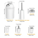 Bathroom Accessories Set 6 Pcs Bathroom Set Ensemble Complete Soap Dispenser Toothbrush Holder