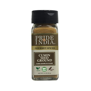 Pride of India – Cumin Seed Ground – Traditional Indian Spice – Seasoning spice for Curries/Lentils/Chicken/Meat – Easy to Use – 2.4 oz. Small Dual Sifter Bottle