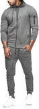 Mens 2 Piece Tracksuit Zipper Hoodie Pants Athletic Tracksuits Casual Hooded Outdoor Sport Suits