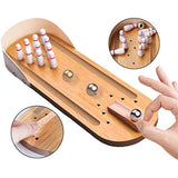 Table Top Mini Bowling Game Set-Tabletop Wooden Board Mini Arcade Desktop Tiny Bowling Shooting Alley Office Desk Stress Relief Gadgets Small Finger Toys Fun Gag Gifts for MenWomen Kids Teens Boys