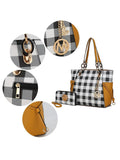 Yale Checkered Tote Bag with Wallet