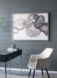 47" x 35.5" Large Modern Oil Painting, Hand Painted Abstract Gray Brown Watercolor Texture