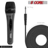 5 CORE Karaoke Microphone Dynamic Vocal Handheld Mic Pair Cardioid Unidirectional Microfono w On and Off Switch Includes XLR Audio Cable Mic Holder - PM 286 2 PCS