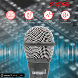 5 CORE Karaoke Microphone Dynamic Vocal Handheld Mic Cardioid Unidirectional Microfono w On and Off Switch Includes XLR Audio Cable Mic Holder PM 600