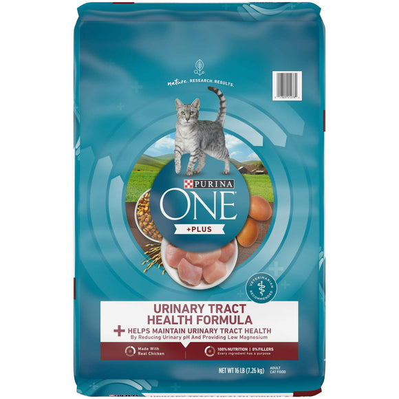 Purina One +Plus Urinary Tract Health Formula Dry Cat Food 16 lb Bag