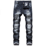 Mens Jeans Stretch Straight Fit Denim Pants