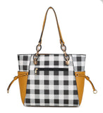 Yale Checkered Tote Bag with Wallet