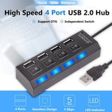 USB HUB 2.0 HUB Multi USB Splitter 4 7 Ports Expander Multiple USB 2 Hab No Power Adapter USB Hub With Independent Switch For PC