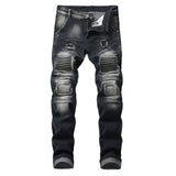 Mens Jeans Stretch Straight Fit Denim Pants