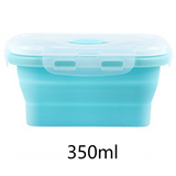 Foldable Silicone Lunch Box Microwaveable Bento Box Fruit Preservation Box Picnic Portable Lunch Box