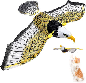 GARENT Flying Bird Cat Toy; Simulation Bird Interactive Cat Toy for Indoor Cats; Interactive Electric Hanging Flying Bird Toy for Cats Kitten Play Hunting Exercising Eliminating Boredom (Parrot)