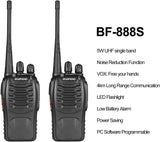 2pcs BAOFENG BF-888S Two Way Radio UHF Portable Walkie Talkies; Amateur Radio Handheld For Hiking Biking Camping