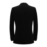 Mens Velvet Peak Lapel Banquet Party Suit Jacket