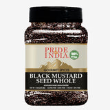 Pride of India – Black Mustard Seed – Gourmet & Vegan Indian Spice – Pungent/Spicy Flavor – Dry Seasoning - Gluten & GMO Free – Easy to Use – 8 oz. Medium Dual Sifter Bottle