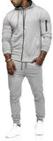 Mens 2 Piece Tracksuit Zipper Hoodie Pants Athletic Tracksuits Casual Hooded Outdoor Sport Suits