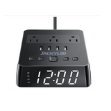 JACKYLED Alarm Clock 4 USB Power Strip 3 Outlets 6.5FT Long---MDL: ECS-US031