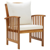 5 Piece Patio Lounge Set with Cushions Solid Acacia Wood