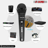 5 CORE Karaoke Microphone Dynamic Vocal Handheld Mic Pair Cardioid Unidirectional Microfono w On and Off Switch Includes XLR Audio Cable Mic Holder PM 757 2 PCS