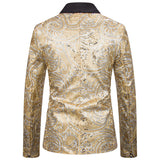 Mens Dress Blazer Gold Sequin Slim Fit Suit Jacket