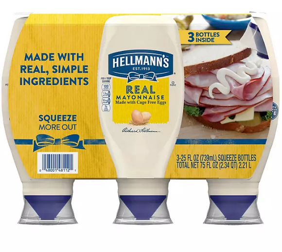 Hellmann's Real Mayonnaise (25 oz.;  3 pk.)