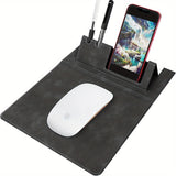 3-in-1 Multi-Functional Mouse Pad With Phone Holder, Ultra Smooth PU Leather Mouse Pad With Non-Slip Base