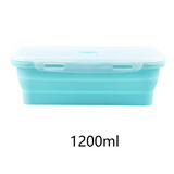 Foldable Silicone Lunch Box Microwaveable Bento Box Fruit Preservation Box Picnic Portable Lunch Box