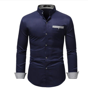 Mens Henley Shirt Band Collar Shirts