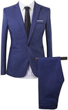 Mens Printed Casual Two Piece Sets Jackets One Button Slim Fit Shawl Collar Long Sleeve Blazers Trousers