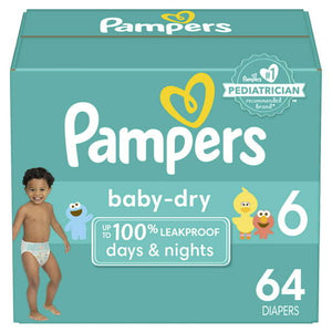 Pampers Baby-Dry Diapers Size 6, 64 Count