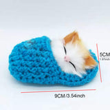 Kawaii Simulation Sleeping Kittens Kawaii Plush Cat Doll Toy For Kids Birthday Gift