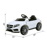 6V Mercedes Benz AMG Electric Vehicle, Kid Ride on Car with Parental Remote Control, MP3 Player Headlights Opening Doors, for Children 3-8, White