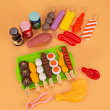 Baby Simulation BBQ Pretend Play Kitchen Kid Toy Cookware Cooking Food Barbecue Role Play DIY Educational Gifts for Children ZLL