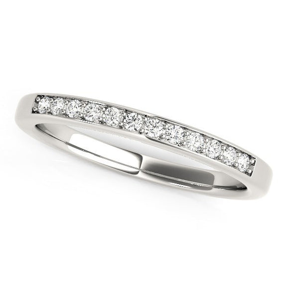 14k White Gold Diamond Wedding Band (1/8 cttw)